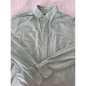 Gap Factory Spring green and White micro check shirt two pocket button down